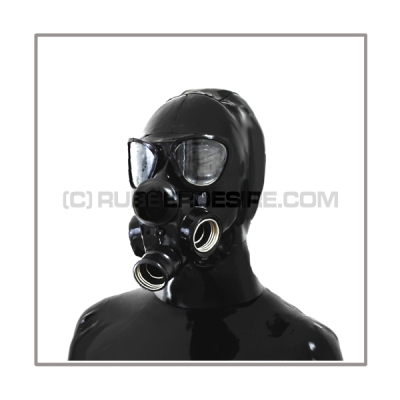 Deluxe gasmask-zipper-hood HR-P3 with three gasmasks threads and two thread cover - model PMK-2TA